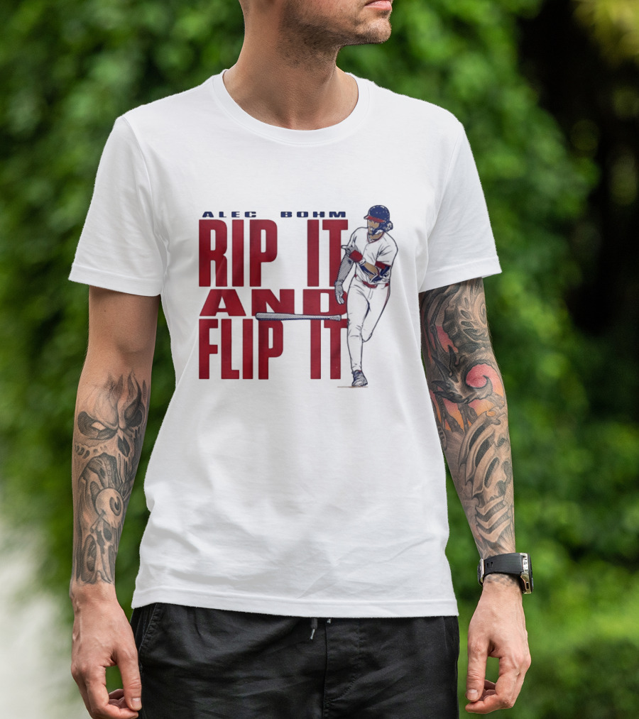 Philadelphia Phillies Alec Bohm Rip It And Flip It Baseball Player T-Shirt