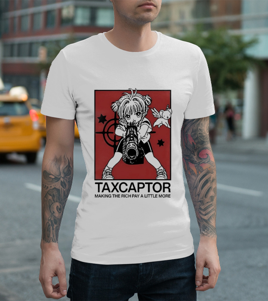 Sakura Cardcaptor Taxcaptor Making The Rich Pay A Little More Bold Anime Mashup T-Shirt