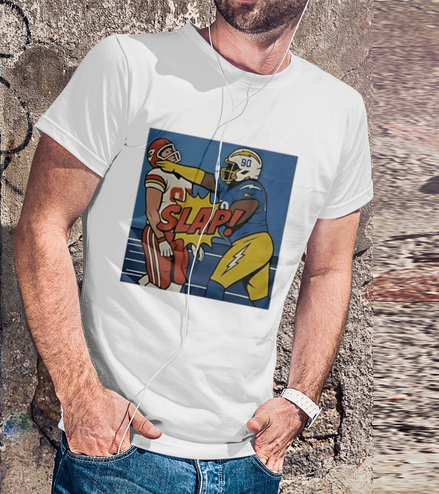 SLAP Teair Tart Hits Travis Kelce Helmets Chargers Chiefs Football T-Shirt