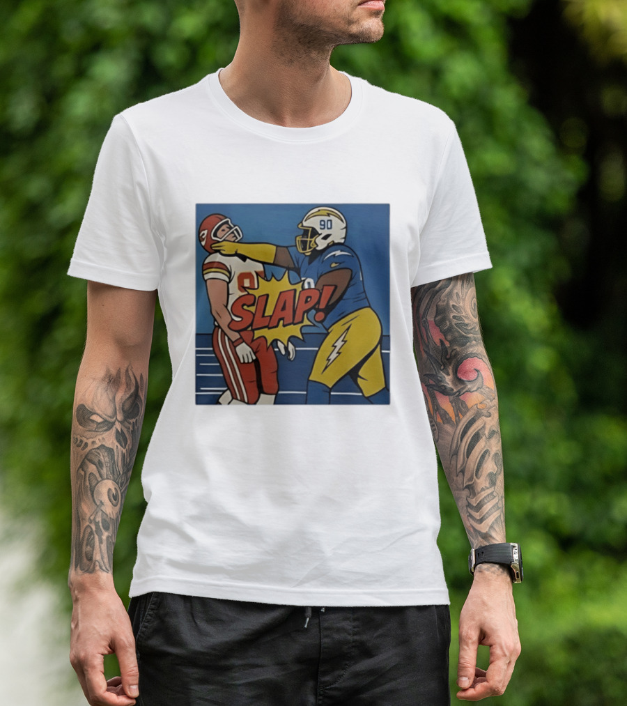 SLAP Teair Tart Hits Travis Kelce Helmets Chargers Chiefs Football T-Shirt