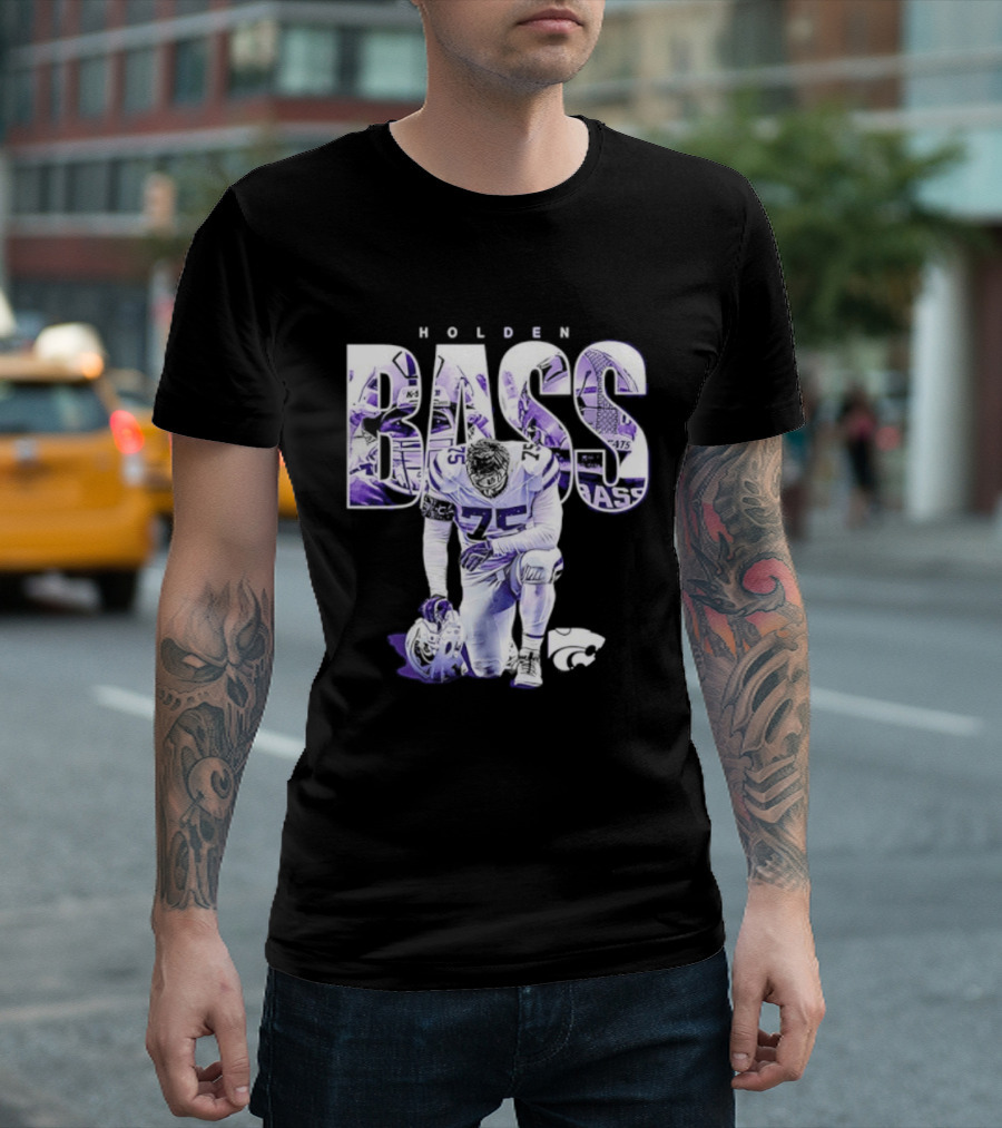 Holden Bass 75 Kansas State NCAA Football Stamped Show Respect T-Shirt