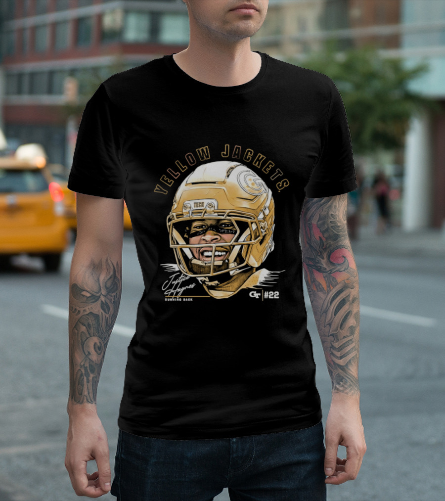 Georgia Tech Yellow Jackets Justice Haynes Running Back 22 Football T-Shirt