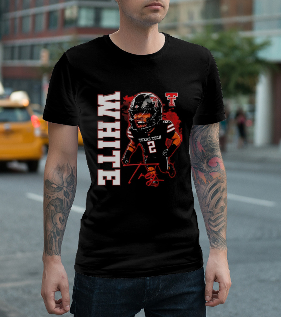 Texas Tech Red Raiders Trey White 2 NCAA Football Caricature T-Shirt