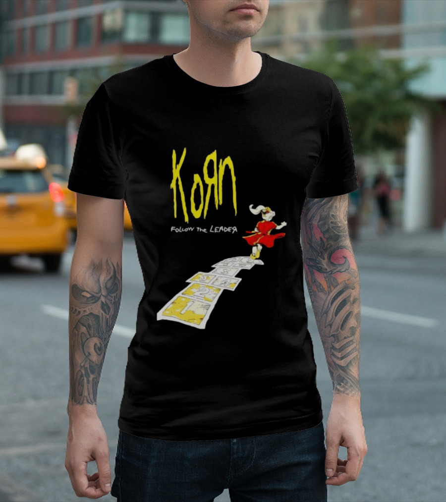 Korn Follow The Leader Nu Metal Band Hopscotch Cover T-Shirt