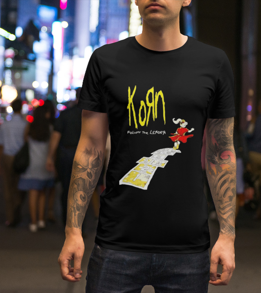 Korn Follow The Leader Nu Metal Band Hopscotch Cover T-Shirt
