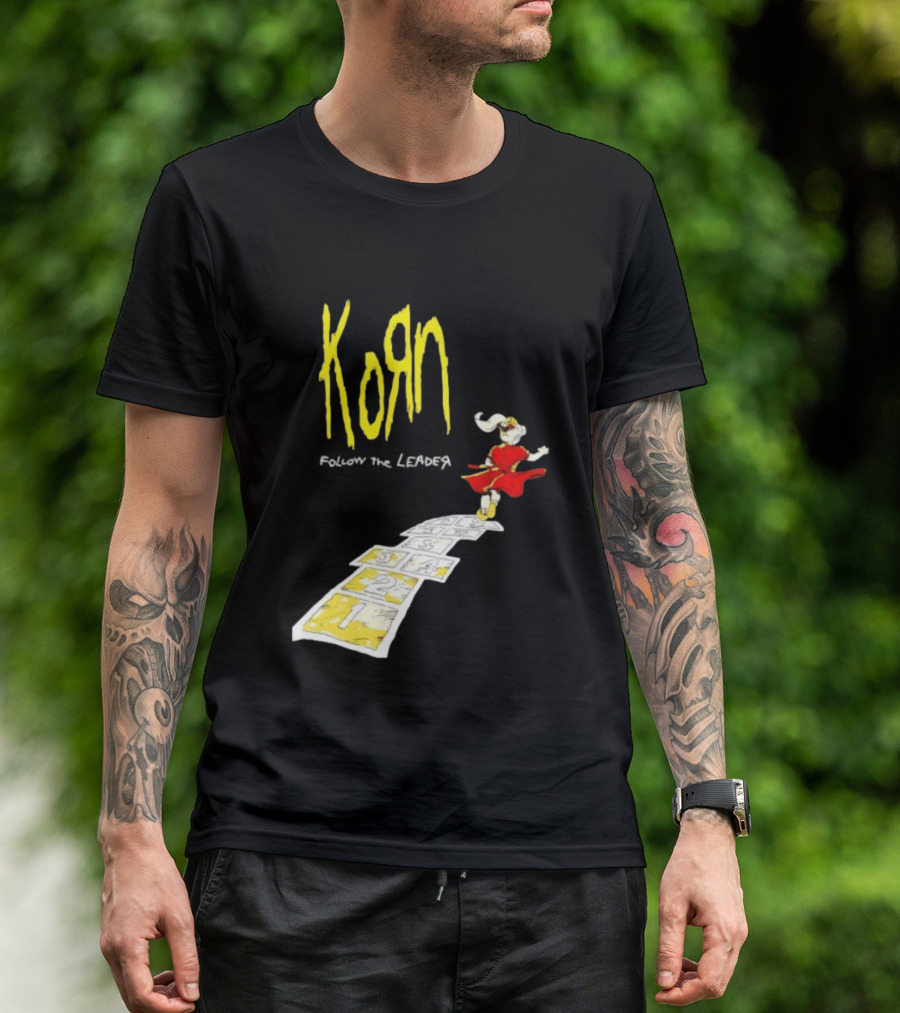 Korn Follow The Leader Nu Metal Band Hopscotch Cover T-Shirt