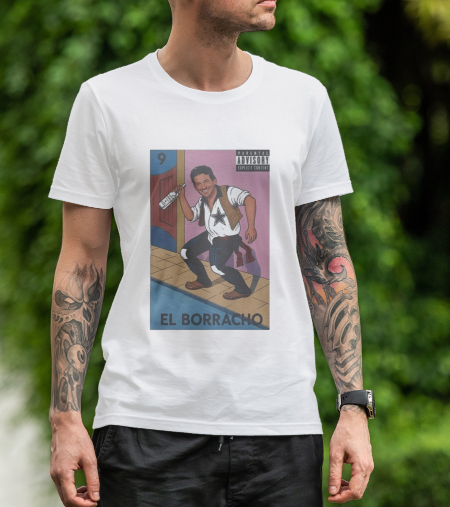 Tony Romo El Borracho Parental Explicit Content 9 Dallas Football Star T-Shirt