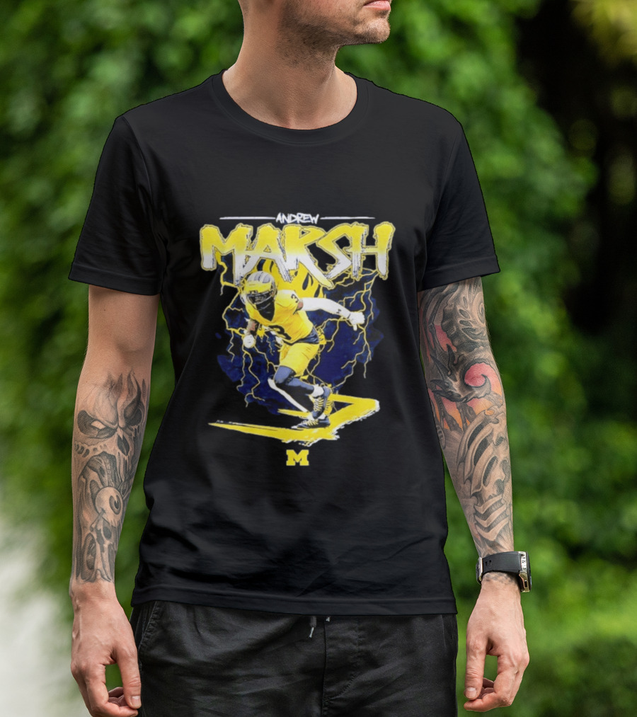 Andrew Marsh 3 Michigan Wolverines Football Player NCAA T-Shirt