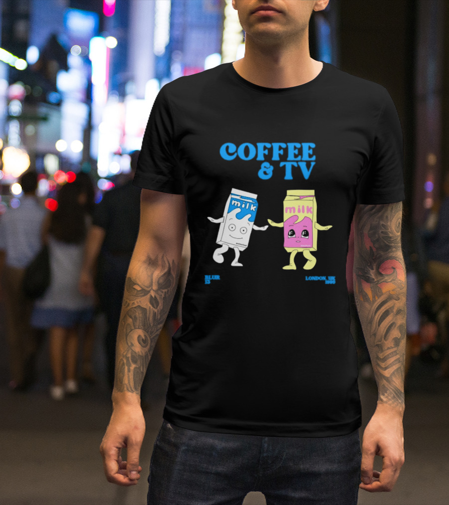 Blur Coffee & TV Milk Cartons 13 London UK 1999 Britpop T-Shirt