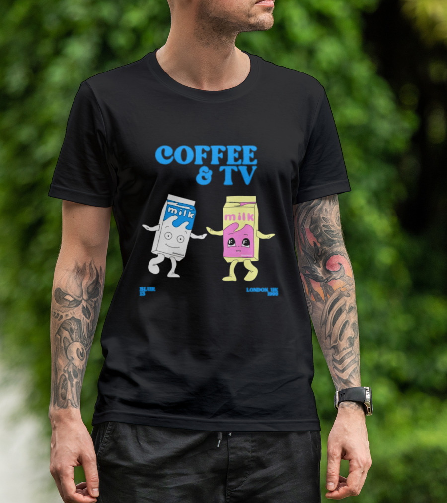 Blur Coffee & TV Milk Cartons 13 London UK 1999 Britpop T-Shirt