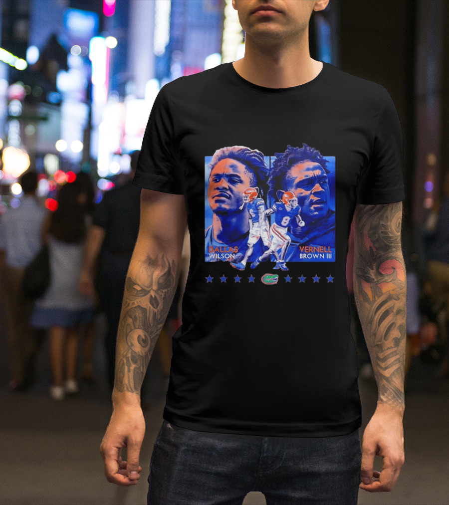 Dallas Wilson Vernell Brown III Florida Gators NCAA Football Player Portraits T-Shirt