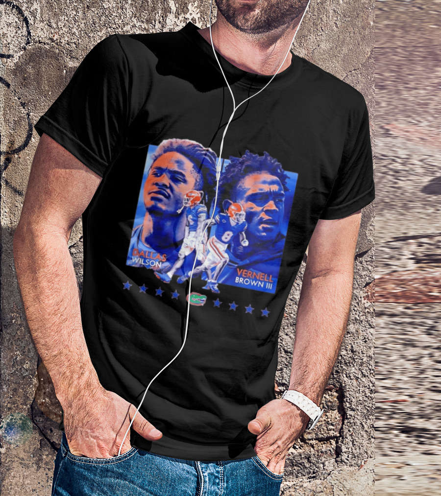 Dallas Wilson Vernell Brown III Florida Gators NCAA Football Player Portraits T-Shirt