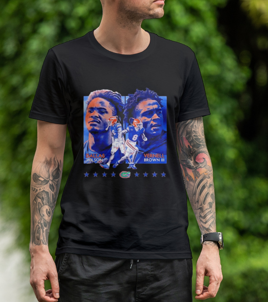 Dallas Wilson Vernell Brown III Florida Gators NCAA Football Player Portraits T-Shirt