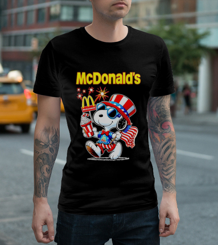 Snoopy McDonald's American Celebration 1776 2026 250th Anniversary Patriotic T-Shirt