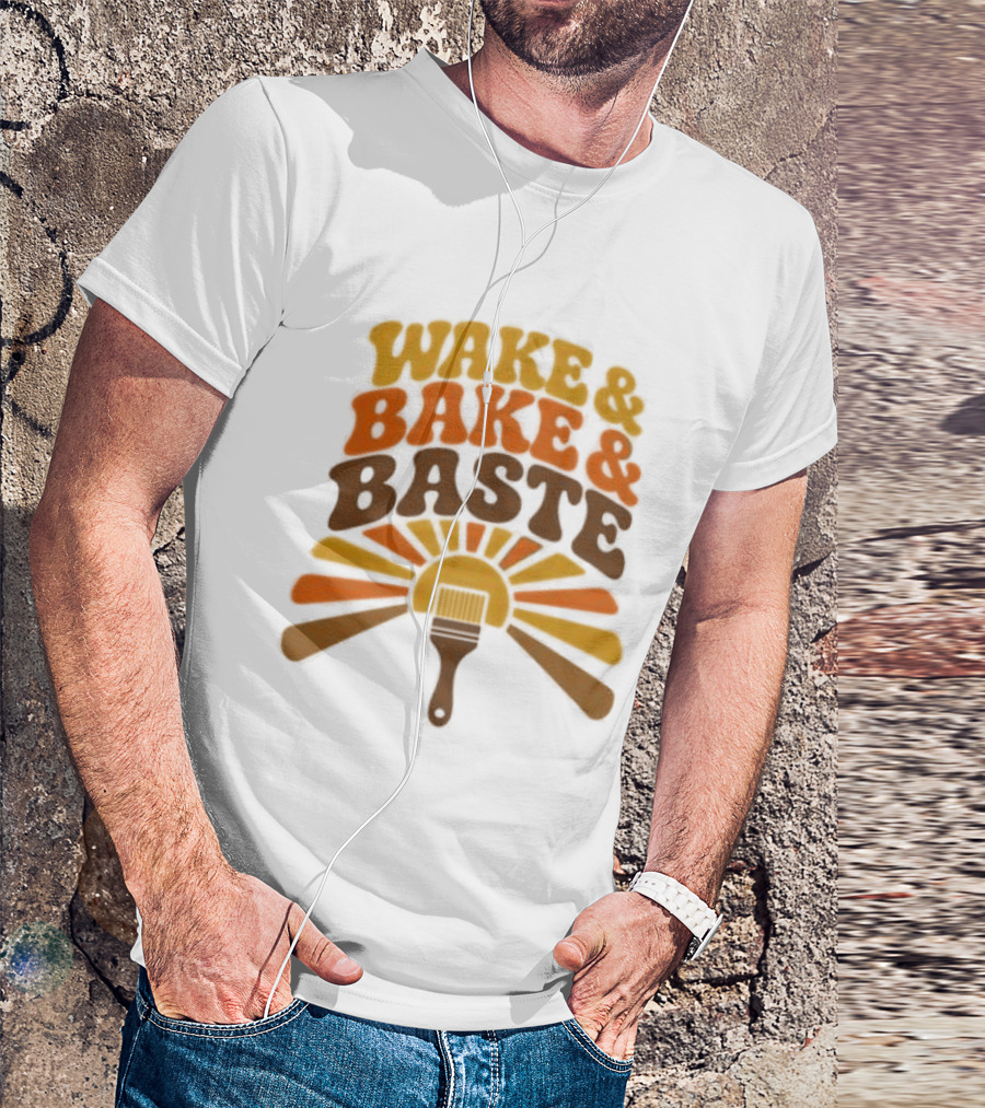 Wake And Bake And Baste With Sunrise Spatula Cooking T-Shirt