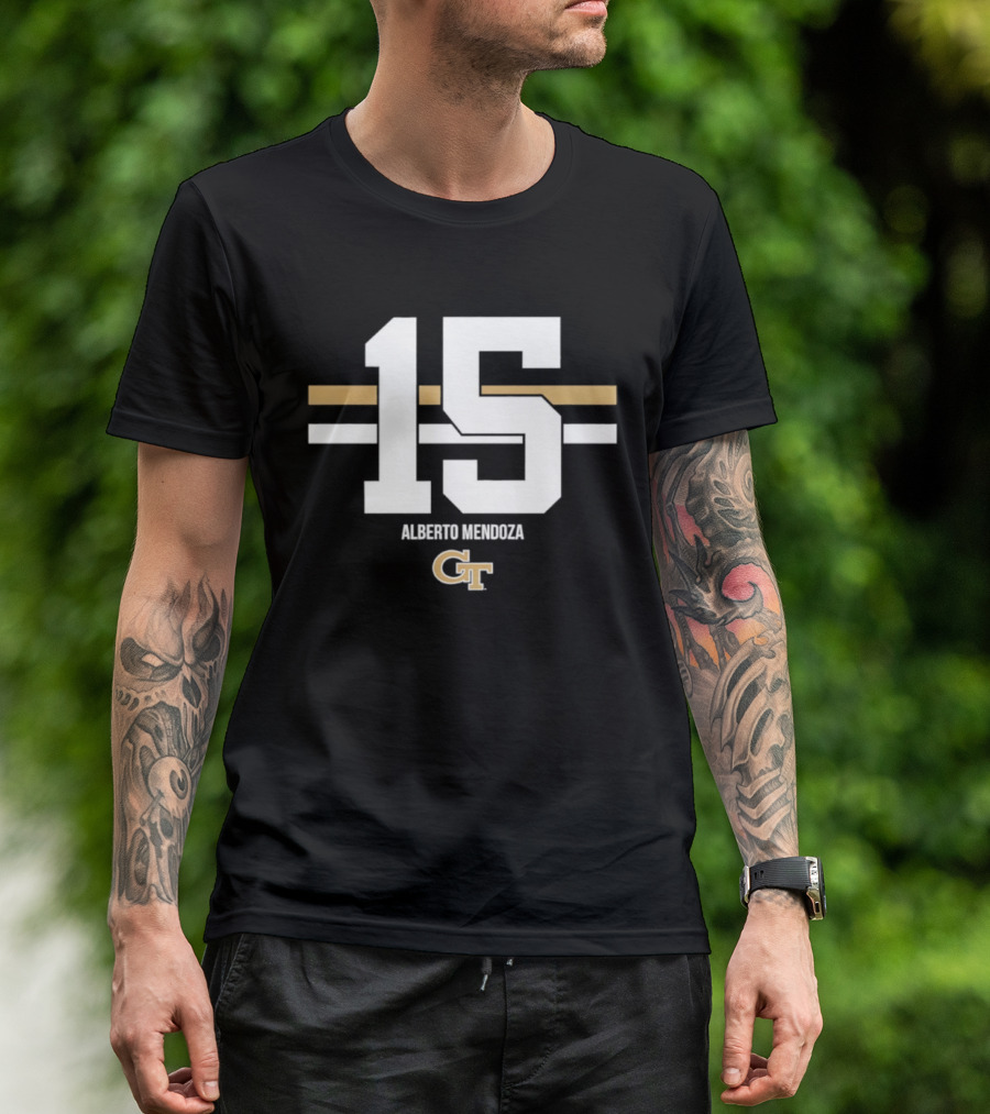 Alberto Mendoza 15 Georgia Tech NCAA GT Football T-Shirt