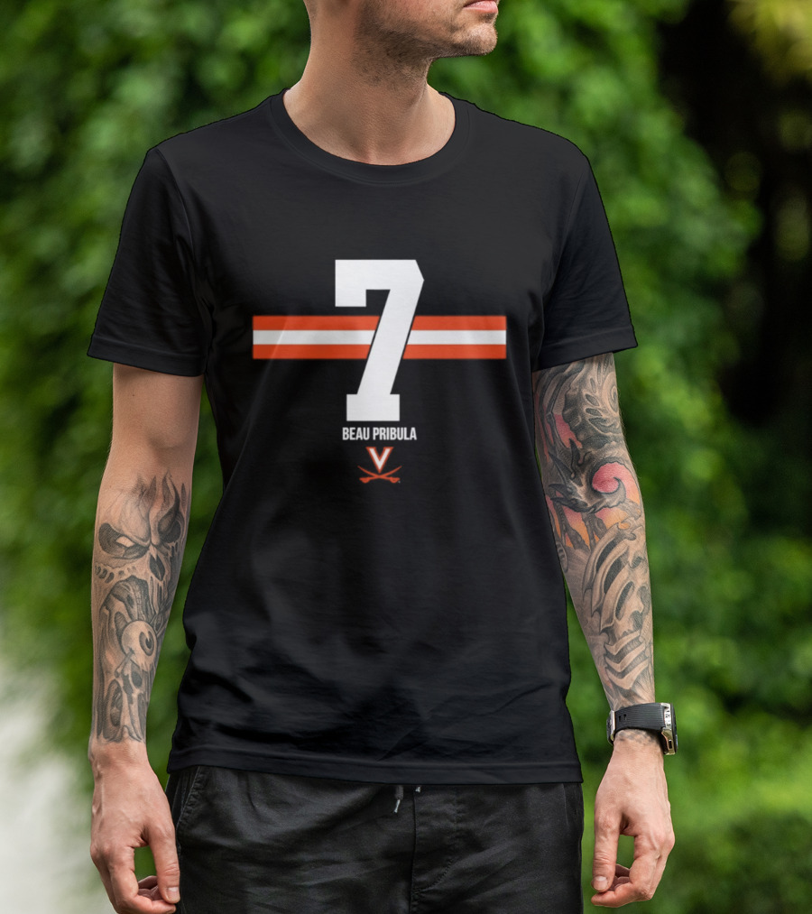Beau Pribula 7 Virginia Cavaliers NCAA Football Number Seven T-Shirt