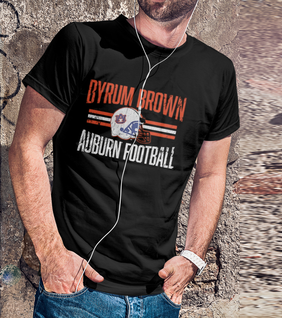 Byrum Brown Auburn Football NCAA Tigers Helmet Hero T-Shirt