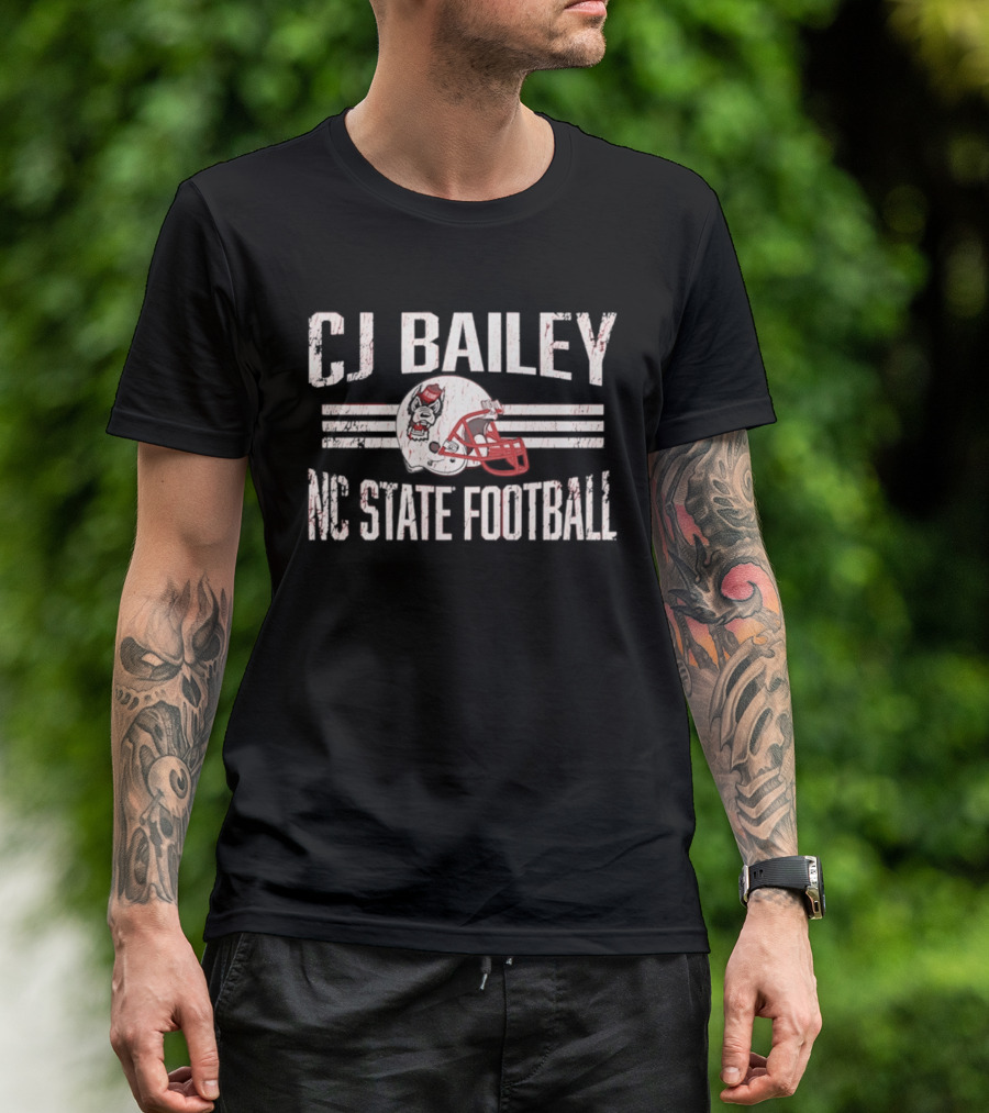 CJ Bailey NC State Football Helmet Hero T-Shirt