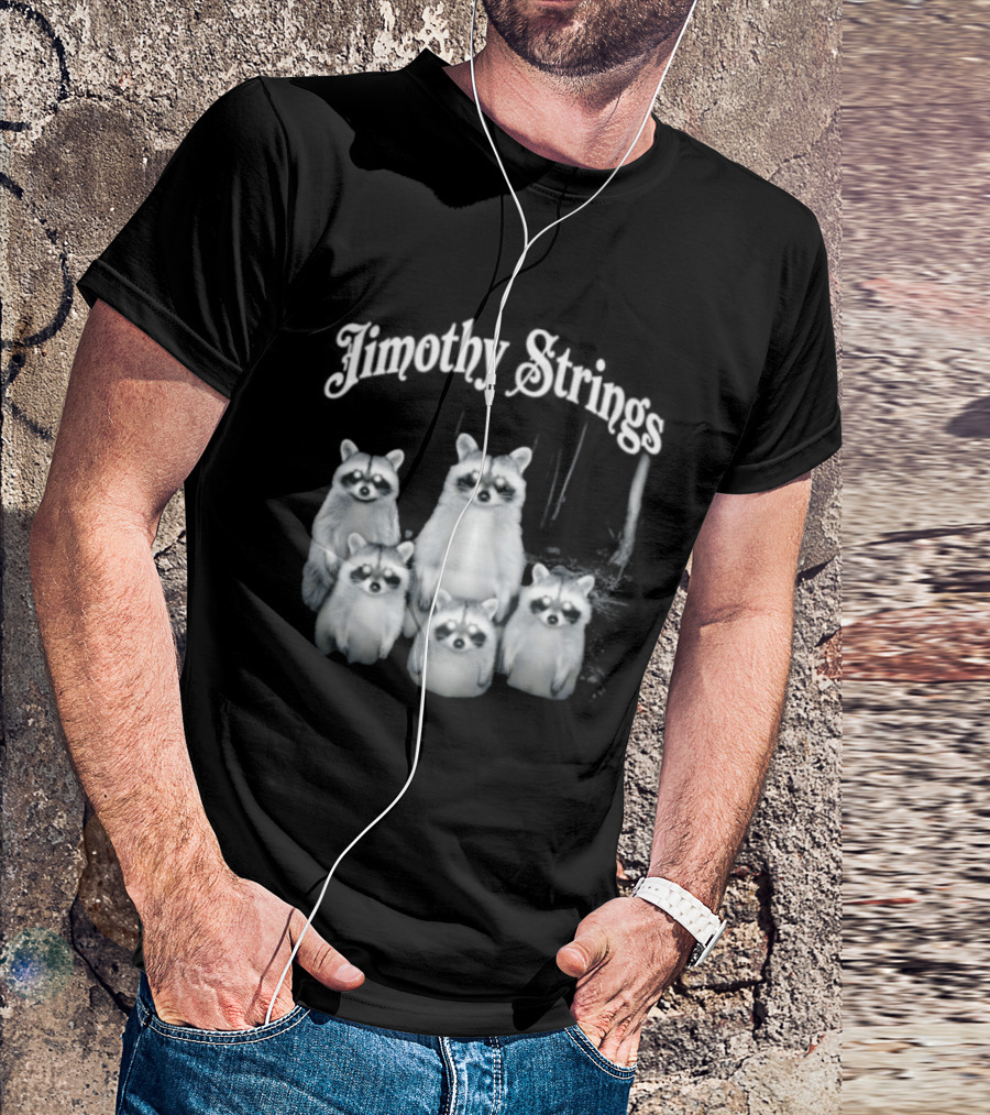 Jimothy Strings Cute Raccoon Family T-Shirt