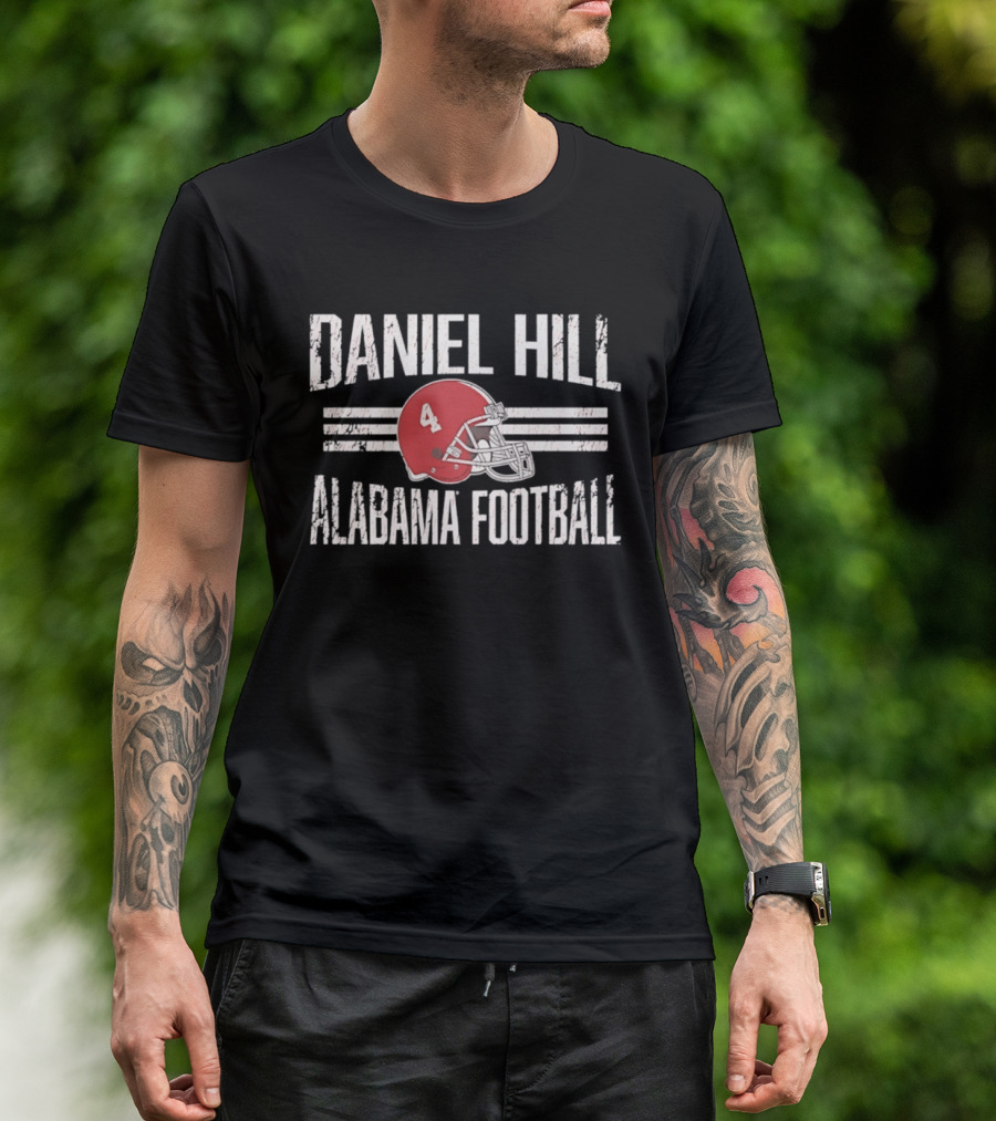 Daniel Hill Alabama Football Helmet Hero Crimson Tide T-Shirt