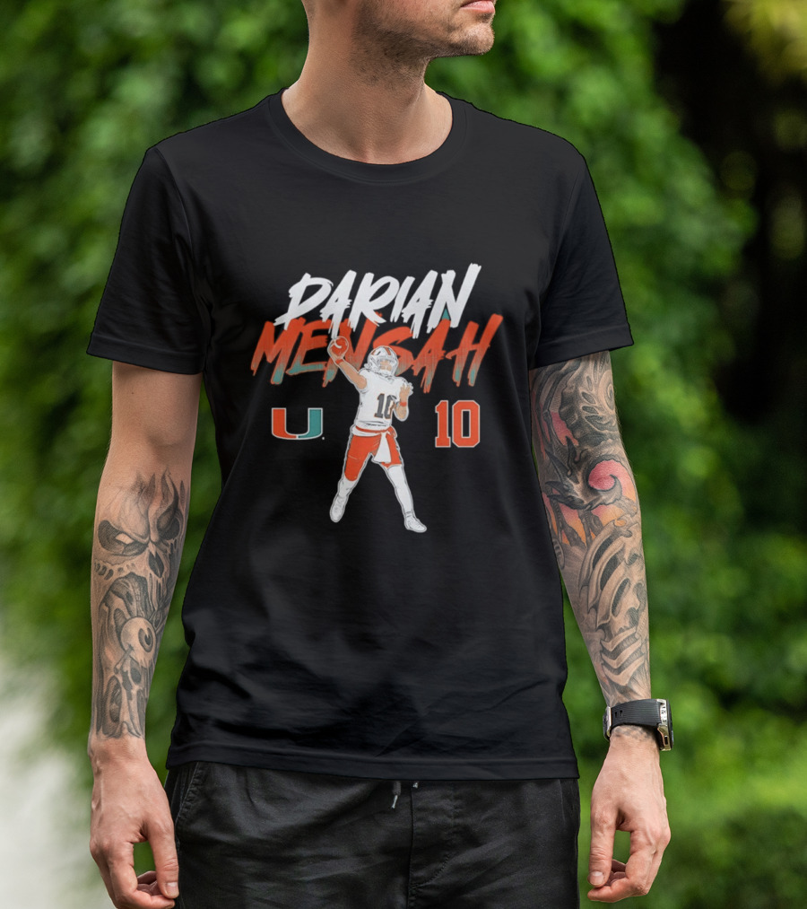 Darian Mensah 10 Miami Hurricanes NCAA Football Player Pose U T-Shirt