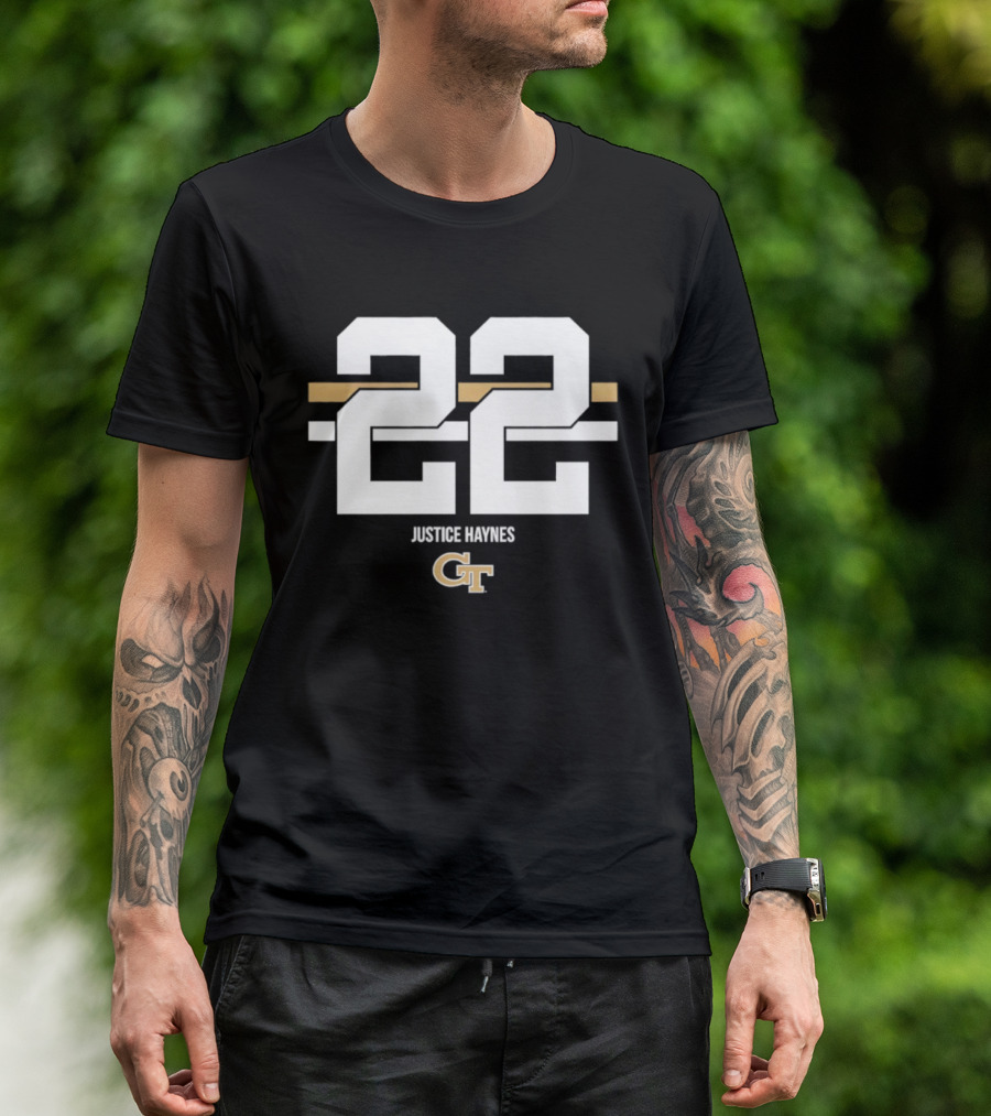 Justice Haynes 22 Georgia Tech GT NCAA Football T-Shirt
