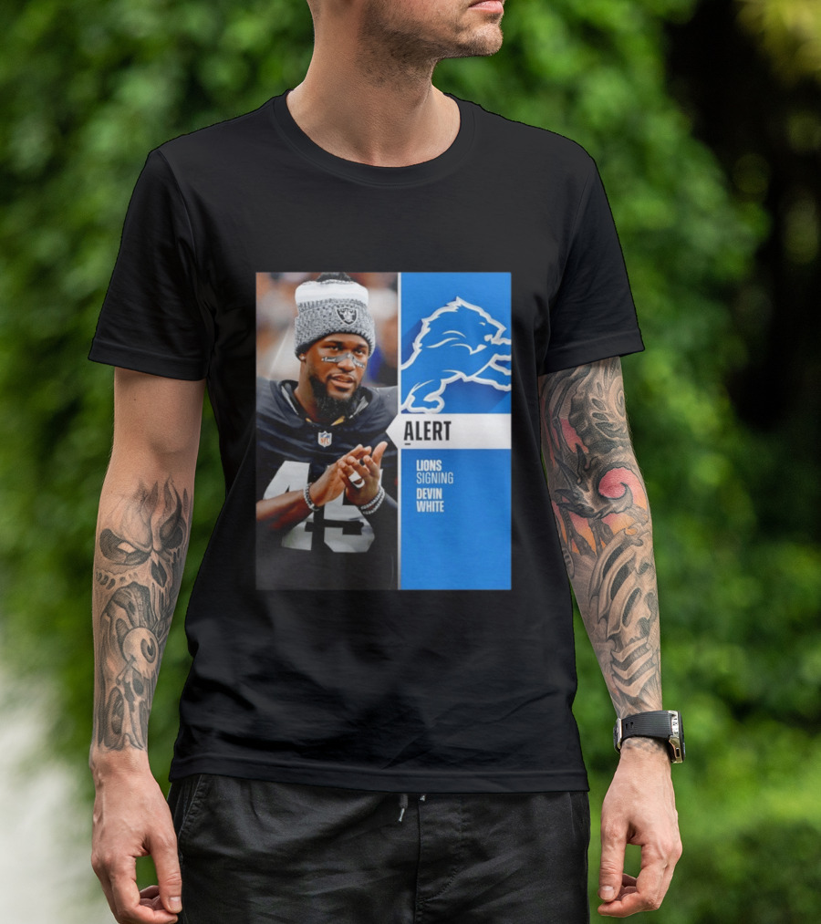 Alert Lions Signing Devin White NFL Football 2026 Season Update T-Shirt