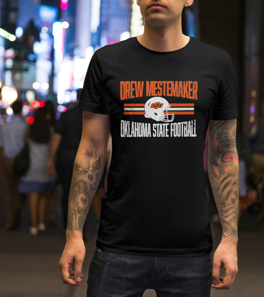 Drew Mestemaker OSU Oklahoma State Football Distressed Vintage Look T-Shirt