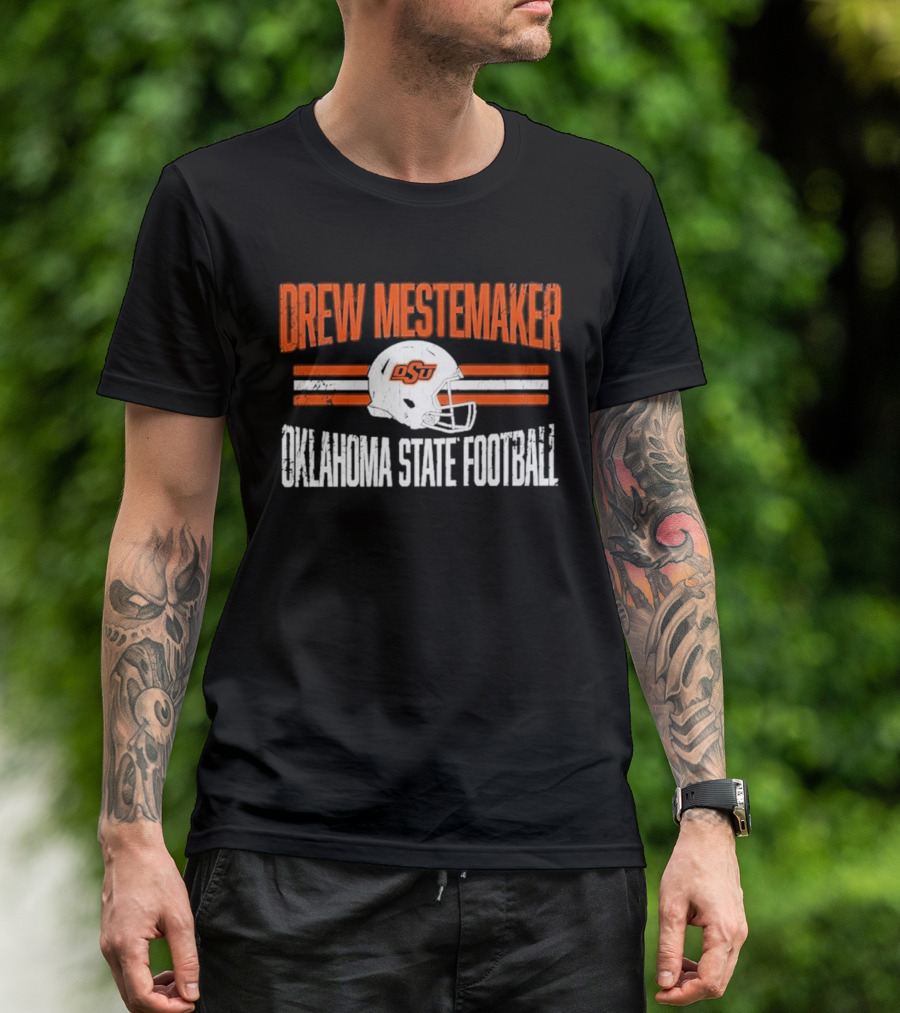 Drew Mestemaker OSU Oklahoma State Football Distressed Vintage Look T-Shirt