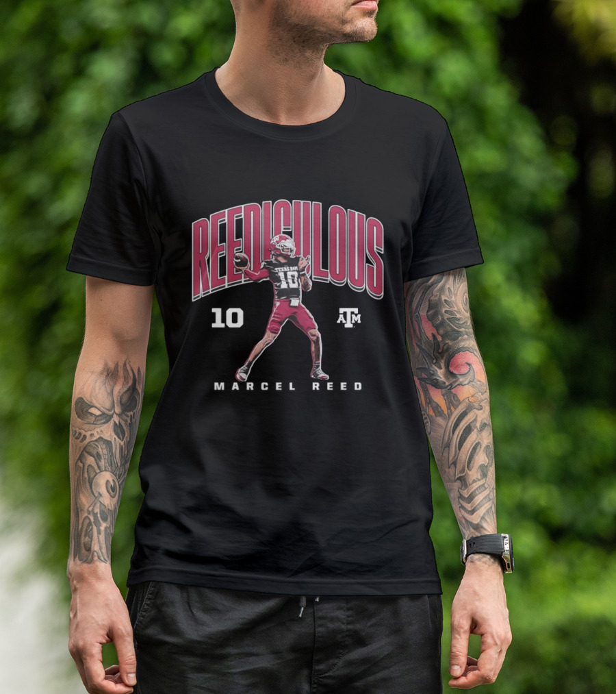Texas A&M Aggies REEDICULOUS Marcel Reed 10 Caricature T-Shirt