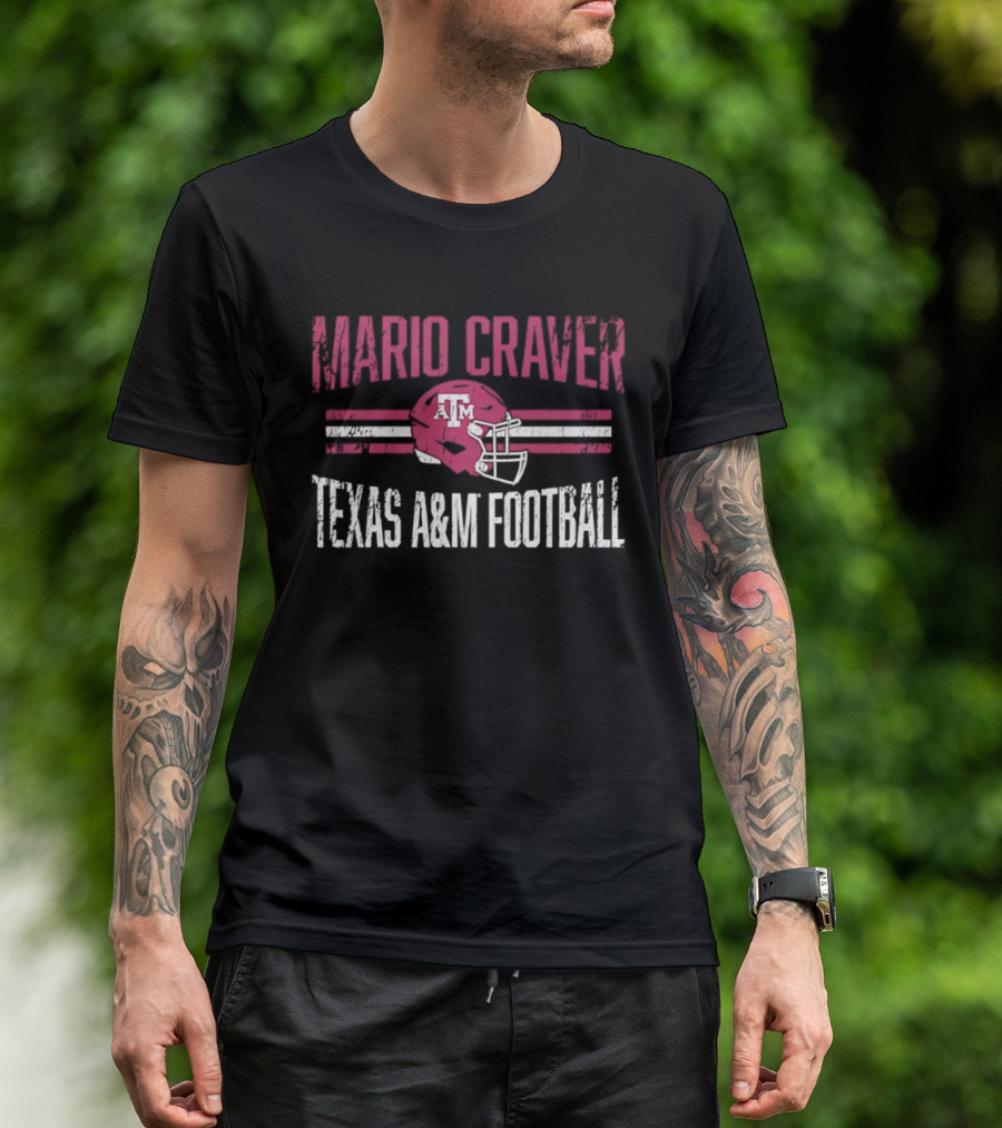 Mario Craver Texas A&M Aggies NCAA Football Helmet Hero T-Shirt