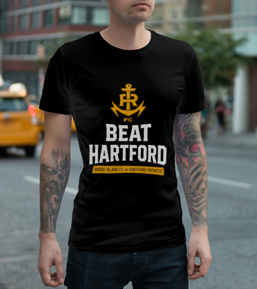 Rhode Island FC Beat Hartford Anchor Icon Above T-Shirt