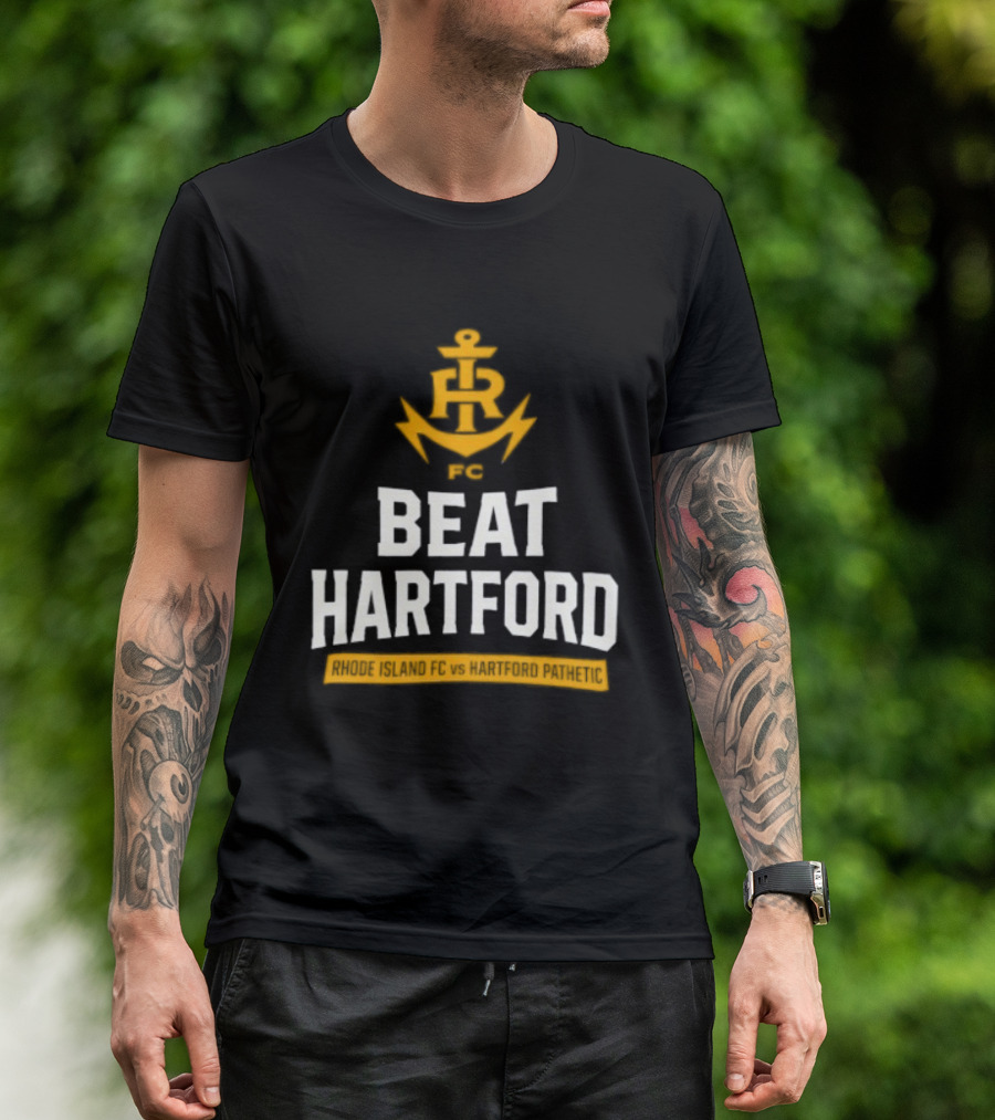 Rhode Island FC Beat Hartford Anchor Icon Above T-Shirt
