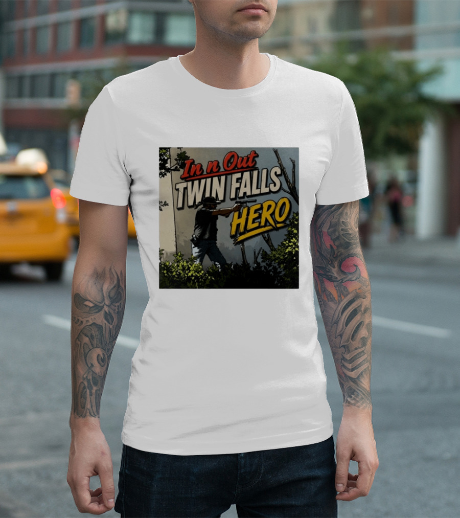 In N Out Twin Falls Hero 2026 Action Scene T-Shirt