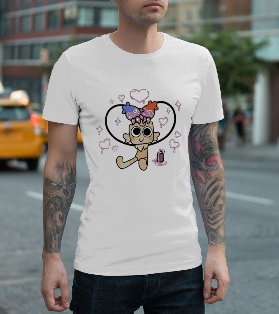 Goob The Fluffy Craft Cute Character With Heart And Sparkle T-Shirt