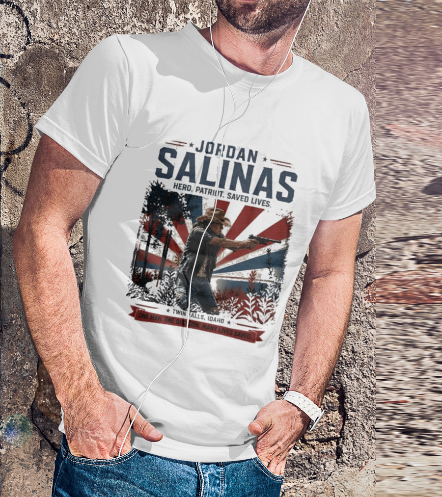 Jordan Salinas Hero Patriot Saved Lives Twin Falls Idaho T-Shirt