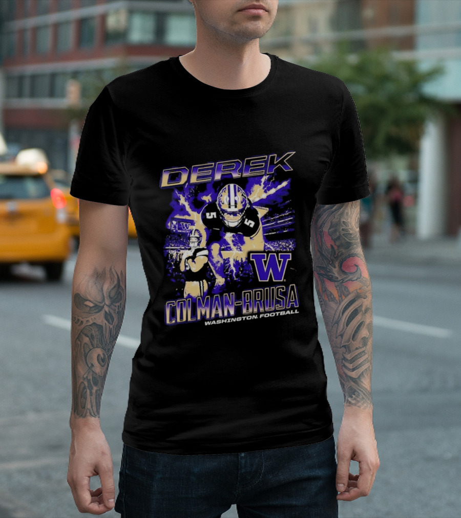Derek Colman Brusa Washington State Football Huskies W Wildcats T-Shirt