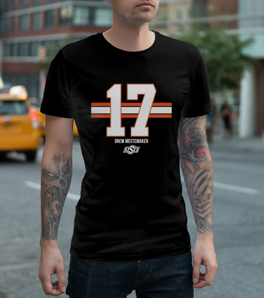 Drew Mestemaker 17 Oklahoma State OSU Football NCAA T-Shirt