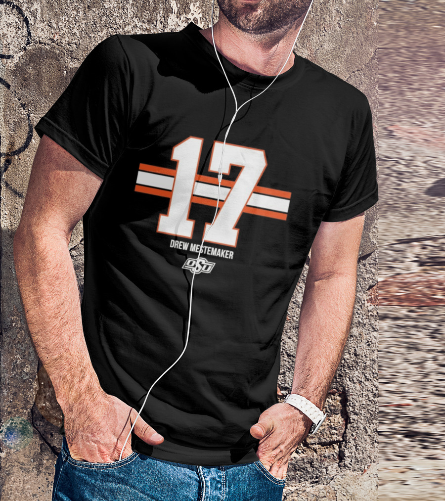 Drew Mestemaker 17 Oklahoma State OSU Football NCAA T-Shirt