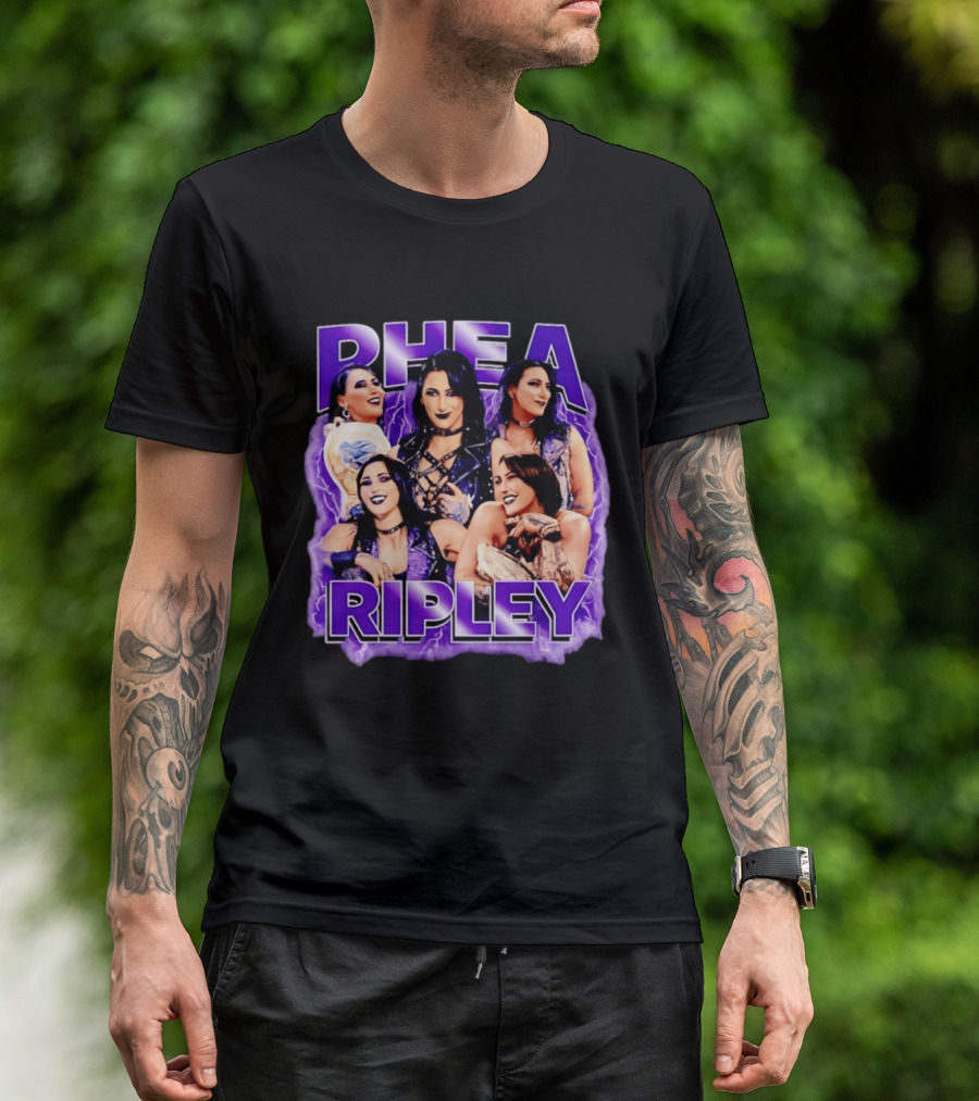 Rhea Ripley Iconic WrestleMania Moments Collage T-Shirt
