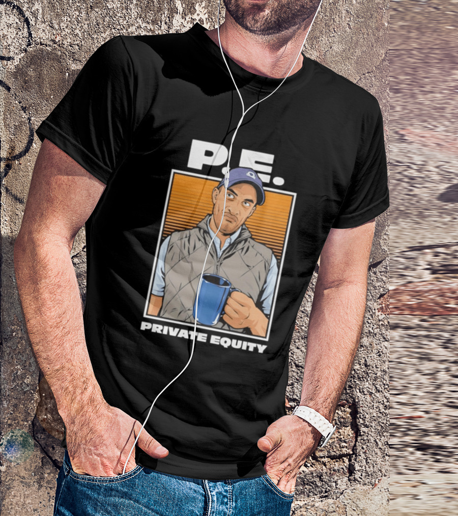 P.E. Guy Holding Coffee In Vest And Cap T-Shirt