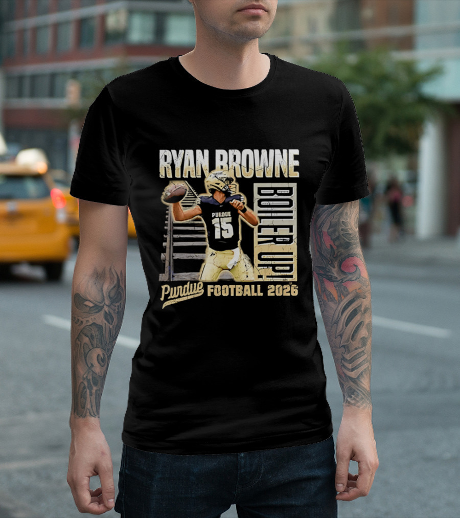 Ryan Browne Purdue Football Boiler Up 2026 T-Shirt