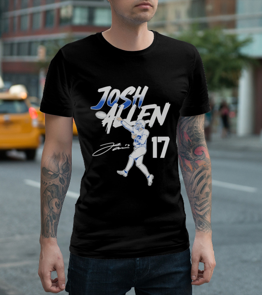 Josh Allen 17 Buffalo Bills Football Star 2026 Pose T-Shirt