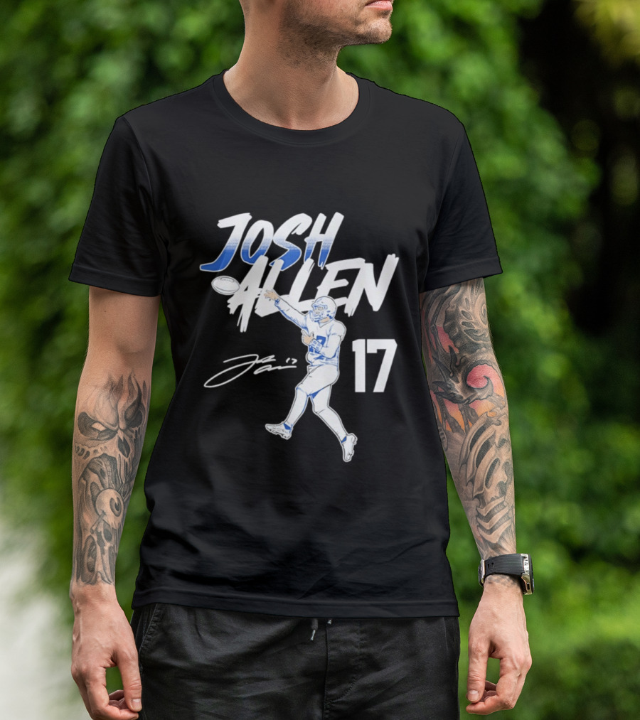 Josh Allen 17 Buffalo Bills Football Star 2026 Pose T-Shirt