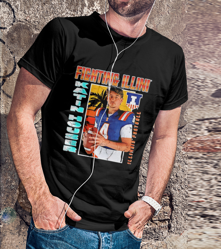 Fighting Illini Katin Houser Illinois Football 2026 NCAA Big Ten T-Shirt