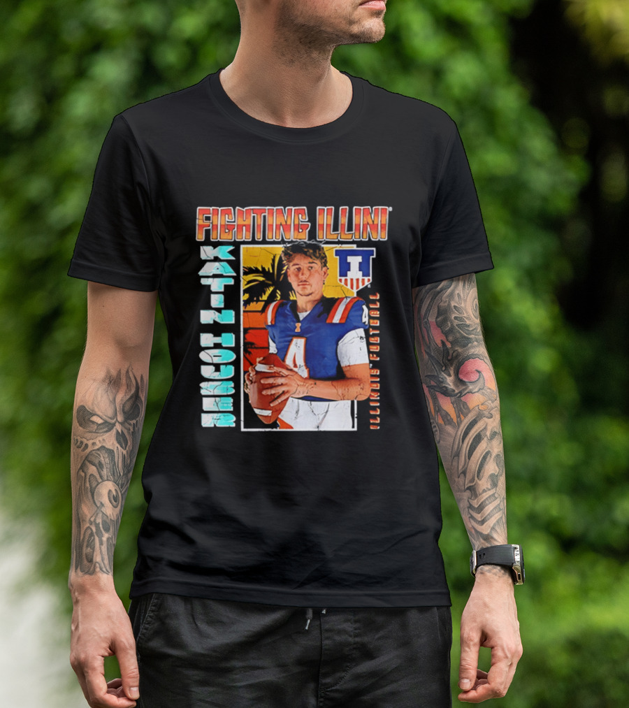 Fighting Illini Katin Houser Illinois Football 2026 NCAA Big Ten T-Shirt