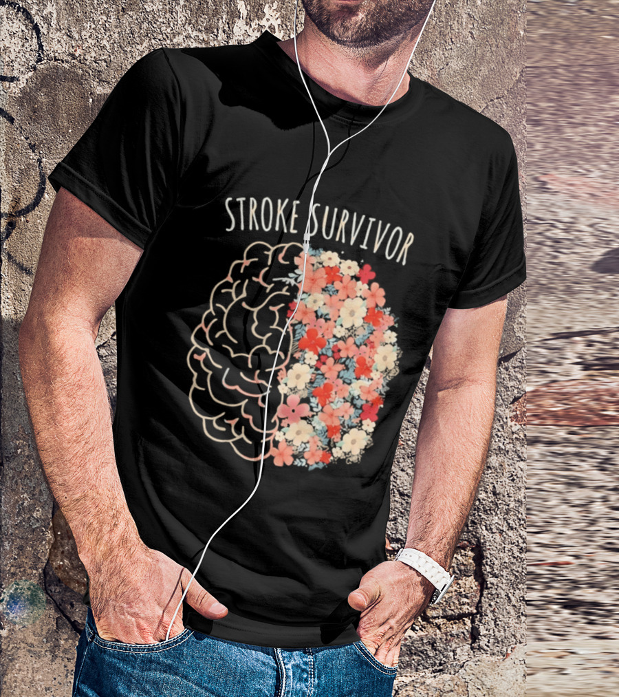 Stroke Survivor Brain With Floral T-Shirt