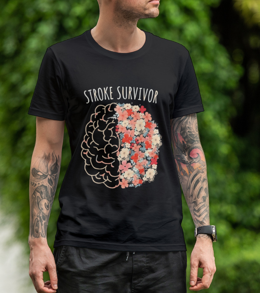 Stroke Survivor Brain With Floral T-Shirt
