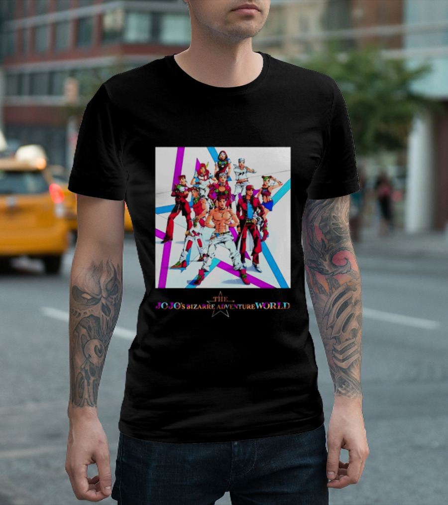 The JoJo's Bizarre Adventure World Anime Characters Ensemble T-Shirt